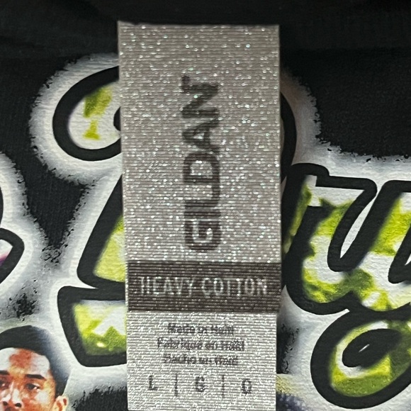 Kobe Bryant 90s Vintage Style Los Angeles Lakers Cotton T Shirt Size L Gildan - Picture 3 of 4